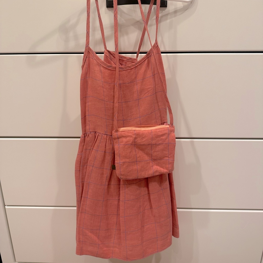 Pink Strappy Dress with Matching Bag